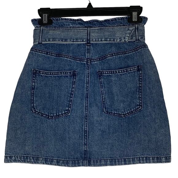 Francesca’s NWT Mini Paper Bag Skirt Size XS Blue Jeans 5 working pocket - Picture 3 of 7
